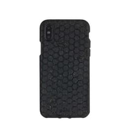Hoesje iPhone X - Natuurlijk materiaal - Zwart