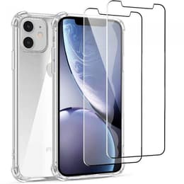 Hoesje iPhone 11 en 2 beschermende schermen - TPU - Transparant