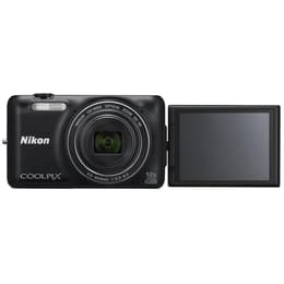 Compactcamera Coolpix S6600 - Zwart + Nikon Nikkor 12x Wide Optical Zoom 25-300mm f/3.3-6.3 ED VR f/3.3-6.3