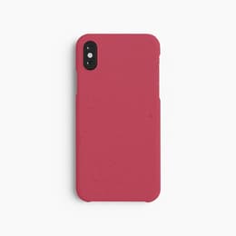 Hoesje iPhone X/XS - Natuurlijk materiaal - Rood