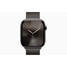 Apple Watch Series 10 (2024) GPS + Cellular 46 mm - Titanium Leisteen - Milanees bandje Zwart