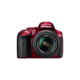 Reflex D5300 - Rood + Nikon Nikon AF-S DX Nikkor 18-55 mm f/3.5-5.6G DX VR f/3.5-5.6