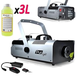 Pur Light Machine à fumée Pro Sono 1200W + Etrier de fix + 2 télécommandes NEWARK1200 + 3L Liquide Audio accessoires