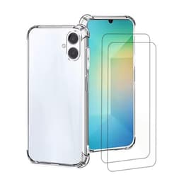 Hoesje Galaxy A06 en 2 beschermende schermen - TPU - Transparant