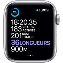 Apple Watch (Series 6) 2019 GPS 44 mm - Aluminium Zilver - Sportbandje Rozenkwarts