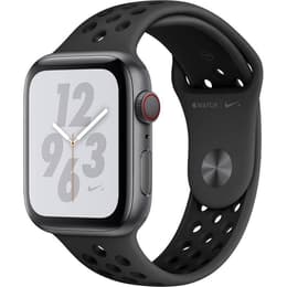 Apple Watch (Series 4) 2018 GPS 44 mm - Aluminium Spacegrijs - Nike sport armband Zwart