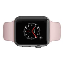 Apple Watch (Series 3) 2017 GPS + Cellular 42 mm - Aluminium Spacegrijs - Sport armband Roze