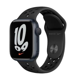 Apple Watch Series 7 (2021) GPS + Cellular 41 mm - Aluminium Midnight - Sportbandje van Nike Zwart