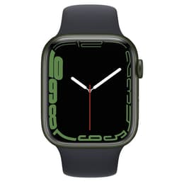 Apple Watch (Series 7) 2021 GPS 45 mm - Aluminium Groen - Sportbandje Zwart
