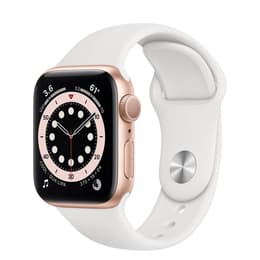 Apple Watch (Series 4) 2018 GPS 40 mm - Aluminium Goud - Sport armband Wit