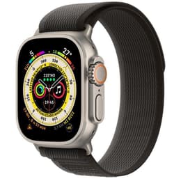 Apple Watch (Ultra) 2022 GPS + Cellular 49 mm - Titanium Grijs - Trail-bandje Zwart