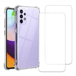 Hoesje Galaxy A52/A52S en 2 beschermende schermen - TPU - Transparant