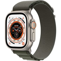Apple Watch (Ultra) 2022 GPS + Cellular 49 mm - Titanium Grijs - Alpine-bandje Groente