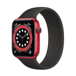 Apple Watch Series 6 (2020) GPS 44 mm - Aluminium Rood - Sportbandje Zwart