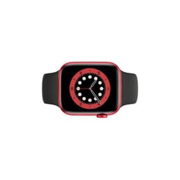 Apple Watch (Series 6) 2020 GPS 44 mm - Aluminium Rood - Geweven sportbandje Zwart