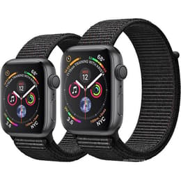 Apple Watch (Series 4) 2018 GPS + Cellular 44 mm - Aluminium Spacegrijs - Geweven nylon Zwart