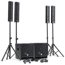 Système Sonorisation Complet 2400W DJ BM SONIC, 4 Enceintes satellites, 2x Méga SUB 38cm USB/Bluetooth, Supports Câbles, Micros PA speaker
