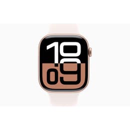 Apple Watch Series 10 (2024) GPS 46 mm - Aluminium Roségoud - Sportbandje Roze