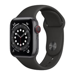 Apple Watch (Series 6) 2020 GPS 44 mm - Aluminium Grijs - Sportbandje Zwart