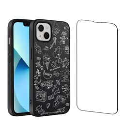 Back Market Hoesje iPhone 13 mini en beschermend scherm - Gerecycled plastic - Zwart & Wit