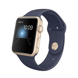 Apple Watch (Series 1) 2016 GPS 42 mm - Aluminium Goud - Sport armband Donkerblauw