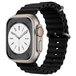 Apple Watch (Ultra) 2023 GPS + Cellular 49 mm - Titanium Grijs - Ocean-bandje Zwart