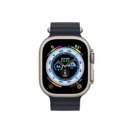 Apple Watch Ultra 2 (2023) GPS + Cellular 49 mm - Titanium Naturel titanium - Ocean-bandje Zwart