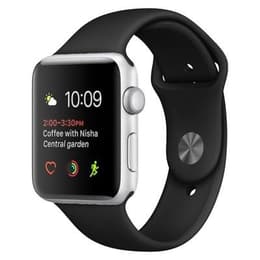Apple Watch Series 3 (2017) GPS 42 mm - Roestvrij staal Zilver - Sportbandje Zwart