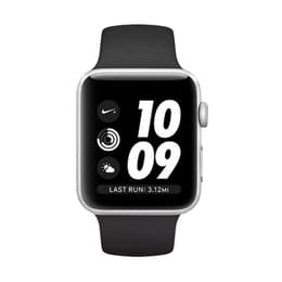 Apple Watch (Series 3) 2017 GPS 42 mm - Zilver - Sport armband Zwart
