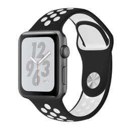 Apple Watch (Series 4) 2018 GPS + Cellular 44 mm - Aluminium Spacegrijs - Nike sport armband Zwart/Wit