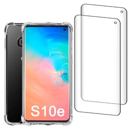 Hoesje Galaxy S10e en 2 beschermende schermen - Gerecycled plastic - Transparant