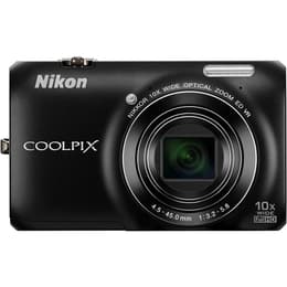 Compactcamera Coolpix S6300 - Zwart + Nikon Nikkor 10x Wide Optical Zoom ED VR 25-250mm f/3.2-5.8 f/3.2-5.8