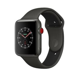 Apple Watch (Series 3) 2017 GPS 42 mm - Aluminium Spacegrijs - Geweven sportbandje Zwart