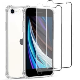 Hoesje iPhone SE (2022/2020)/8/7/6/6S en 2 beschermende schermen - TPU - Transparant