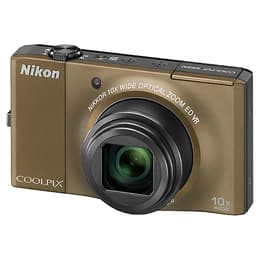 Compactcamera Coolpix S8000 - Bruin Nikon Nikkor wide Optical zoom 30–300mm f/3.5–5.6 f/3.5–5.6