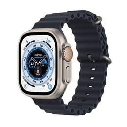 Apple Watch Ultra (2022) GPS + Cellular 49 mm - Titanium Naturel titanium - Ocean-bandje Zwart