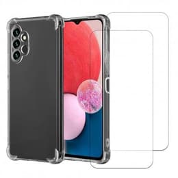 Hoesje Galaxy A13 en 2 beschermende schermen - TPU - Transparant
