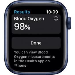 Apple Watch Series 6 (2020) GPS 44 mm - Aluminium Blauw - Sportbandje Blauw