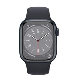 Apple Watch (Series 8) 2022 GPS 41 mm - Aluminium Zwart - Sportbandje Zwart
