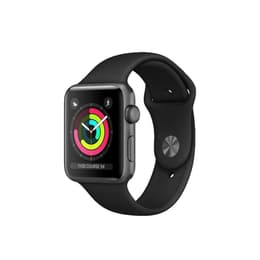 Apple Watch (Series 3) 2017 GPS + Cellular 42 mm - Aluminium Spacegrijs - Sportbandje Zwart