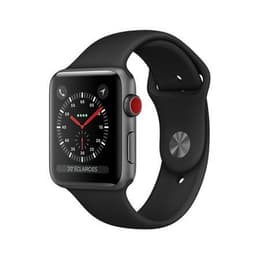 Apple Watch (Series 3) 2017 GPS + Cellular 38 mm - Aluminium Spacegrijs - Sportbandje Zwart