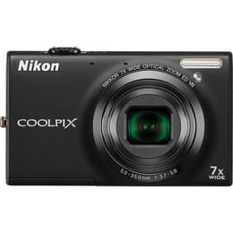 Compactcamera CoolPix S6100 - Zwart + Nikon Nikkor 7x Wide Optical ED VR f/3.7-5.6