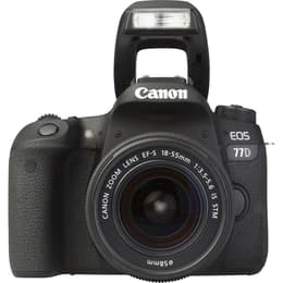 Spiegelreflexcamera - Canon EOS 77D Zwart + Lens Canon EF 18-55mm f/3.5-5.6 IS II