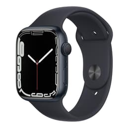 Apple Watch (Series 7) 2021 GPS 45 mm - Aluminium Middernacht - Sportbandje Zwart