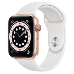 Apple Watch (Series 5) 2019 GPS 44 mm - Aluminium Goud - Sport armband Wit