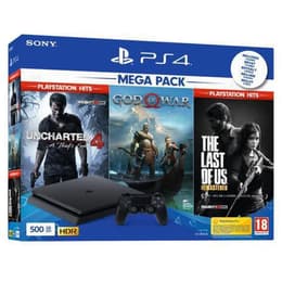 PlayStation 4 Slim 500GB - Zwart - Limited edition Uncharted 4: A Thief´s End + God Of War + The Last of Us: Remastered + Uncharted 4: A Thief´s End + God Of War + The Last of Us: Remastered