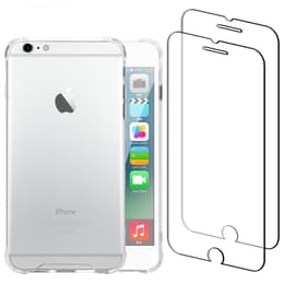 Hoesje iPhone 6 Plus/6S Plus en 2 beschermende schermen - Gerecycled plastic - Transparant