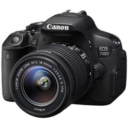 Spiegelreflex - Canon EOS 700D Zwart + Lens Canon EF-S 18-55mm f/3.5-5.6 IS