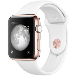Apple Watch (Series 3) 2017 GPS + Cellular 38 mm - Aluminium Rosé goud - Sport armband Wit