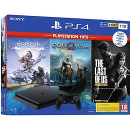 PlayStation 4 Slim 1000GB - Zwart + Horizon Zero Dawn + God of War + The Last of Us (Remastered)